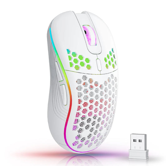 Wireless Mouse with RGB Backlit 6-button 3-speed DPI Type C