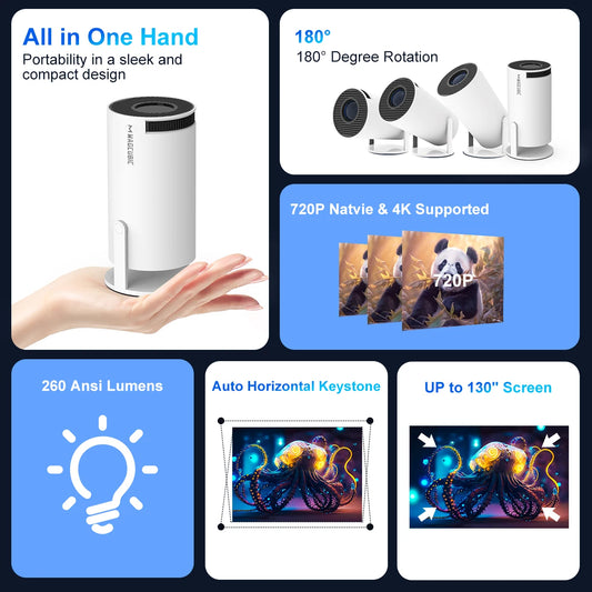 Projector 4K 11 HY300 Pro Dual Wifi6 260ANSI  H713 BT5.0 1280*720P Cinema Outdoor Portable