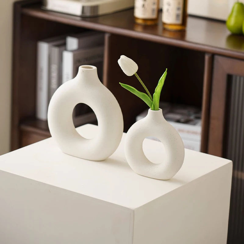 Imitation Ceramic Pure White Vase