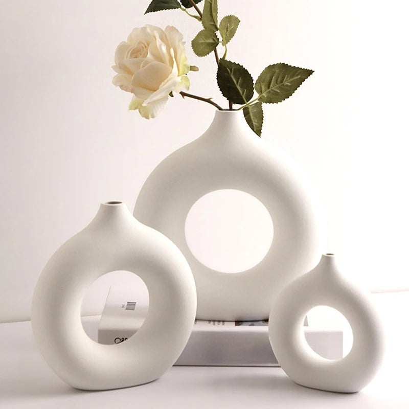 Imitation Ceramic Pure White Vase