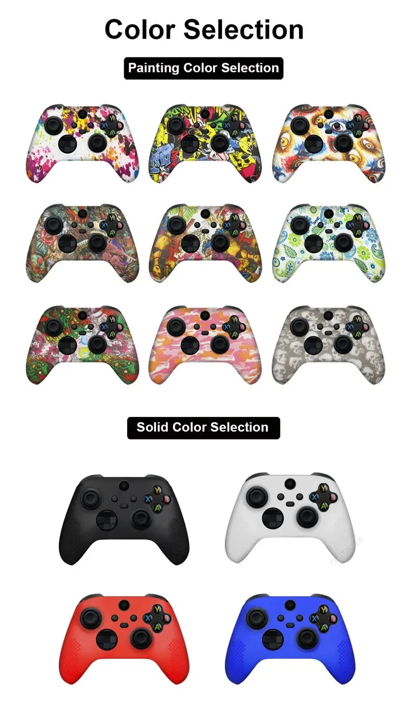 Soft Silicone Case For Xbox Series X/S Controller Protective Skin Gamepad Accessories Thumb Grips Caps Joystick Cover Shell