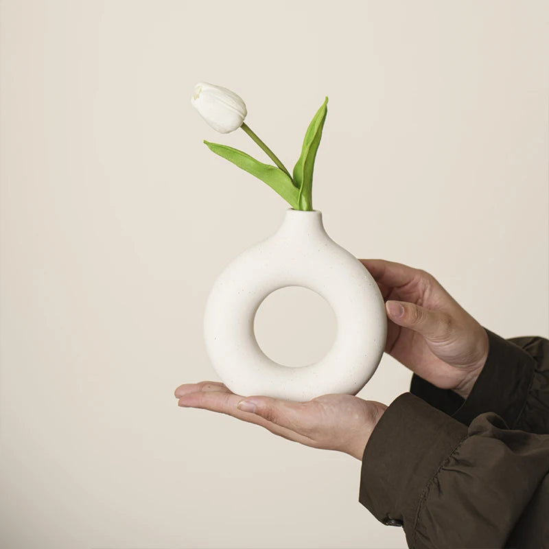 Imitation Ceramic Pure White Vase