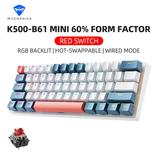 K500-B61 Mini Mechanical  Full Key Hot-Swappable RGB Backlit